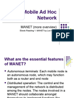 Mobile Ad Hoc Network: MANET (More Overview)