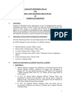 Capacity Building Plans For Training and Training Practices On Pakistan Railways