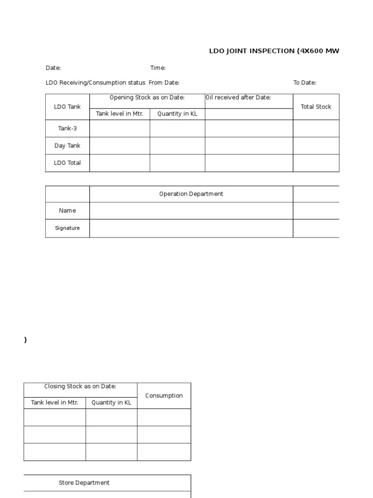 LDO Joint Inspection | PDF