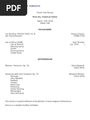 Recital Program