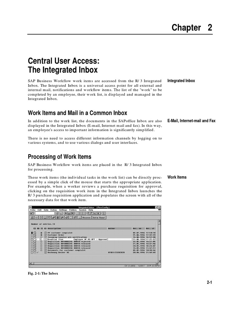 Central User Access: The Integrated Inbox: Work Items and Mail in A ...