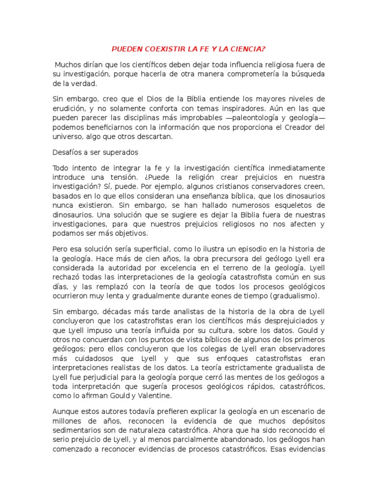 Fe y Ciencia: ¿Pueden Coexistir? | PDF | Geología | Science