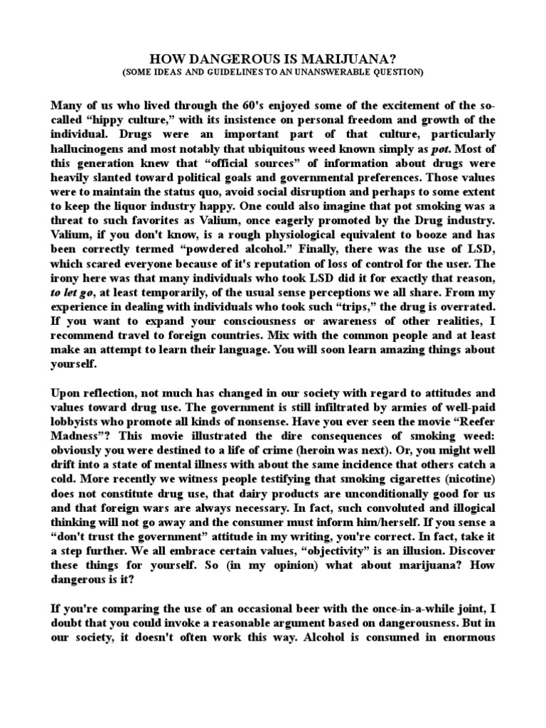 Positive effects of marijuana's essay image