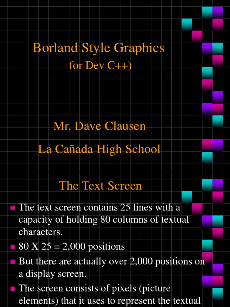 Dev C++ Borland Style Graphics | PDF | Teaching Methods & Materials ...