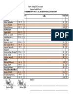 Tally Sheet for Election