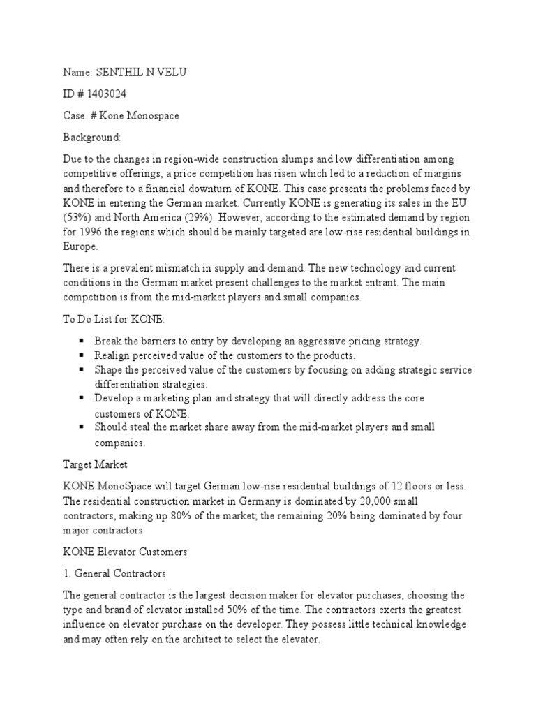 KONE Elevator PDF Strategic Management Brand