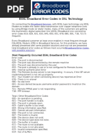 BSNL BB Error Codes in ADSL Technology