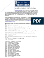 BSNL BB Error Codes in ADSL Technology