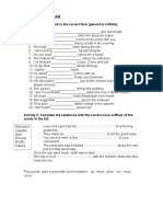 Unit 7 Revision Exam Activity 1: Put The Verb in The Correct Form (Gerund or Infinite)