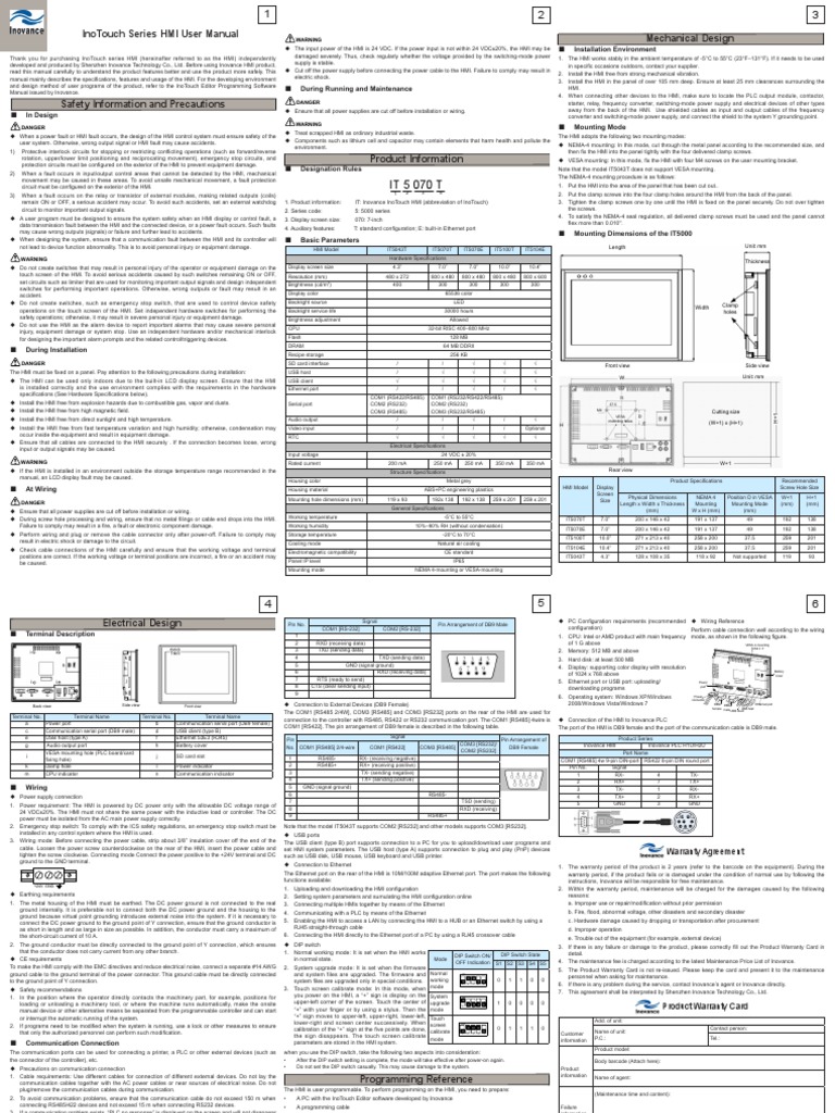 InoTouch HMI User Manual | PDF | User Interface | Electrical Connector