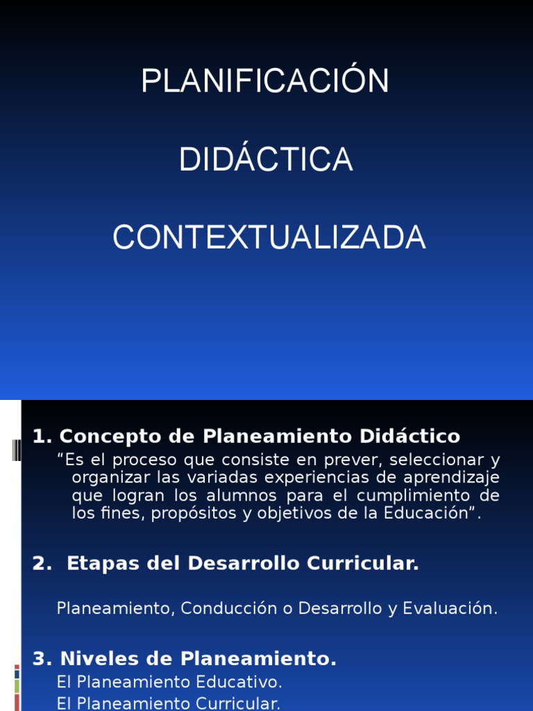 Planificación Didáctica Contextualizada | PDF | Plan de estudios