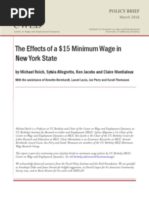 The Effects Of A 15 Minimum Wage In New York Minimum Wage