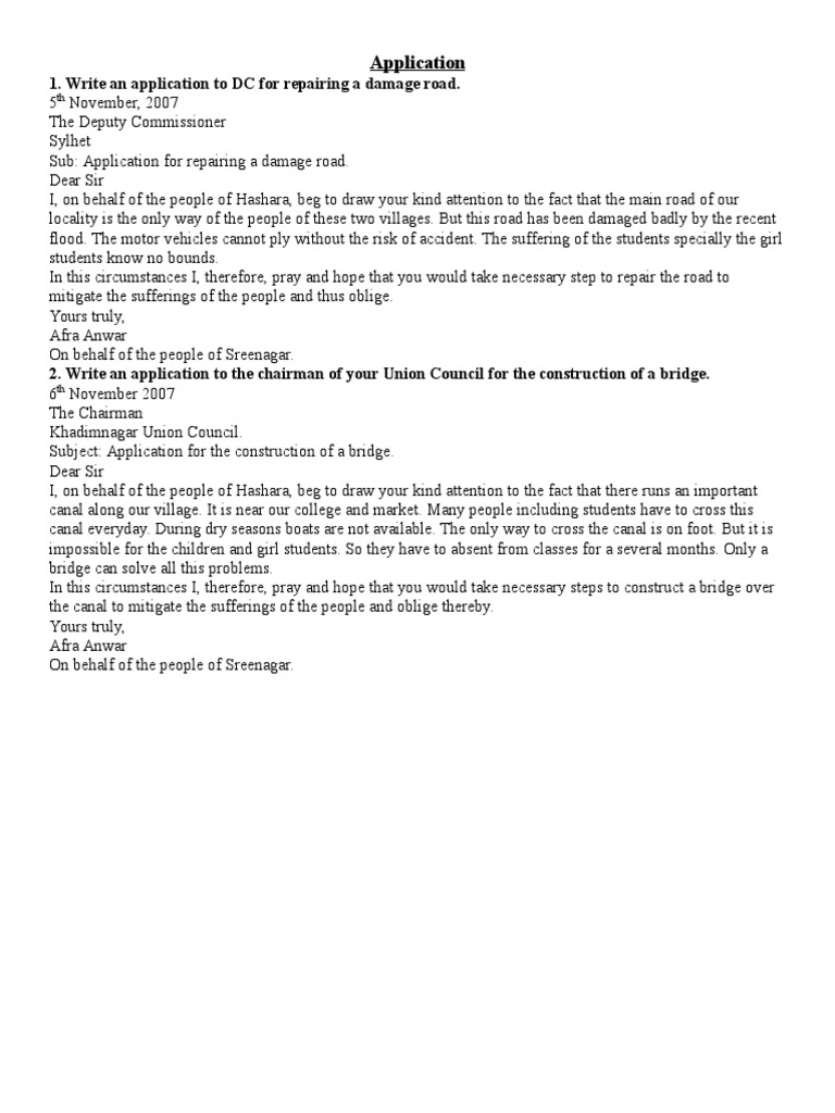 Application for Road Repair and Bridge Construction | PDF | Travel