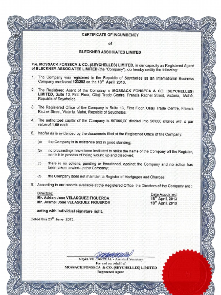 Certificado de titularidad
