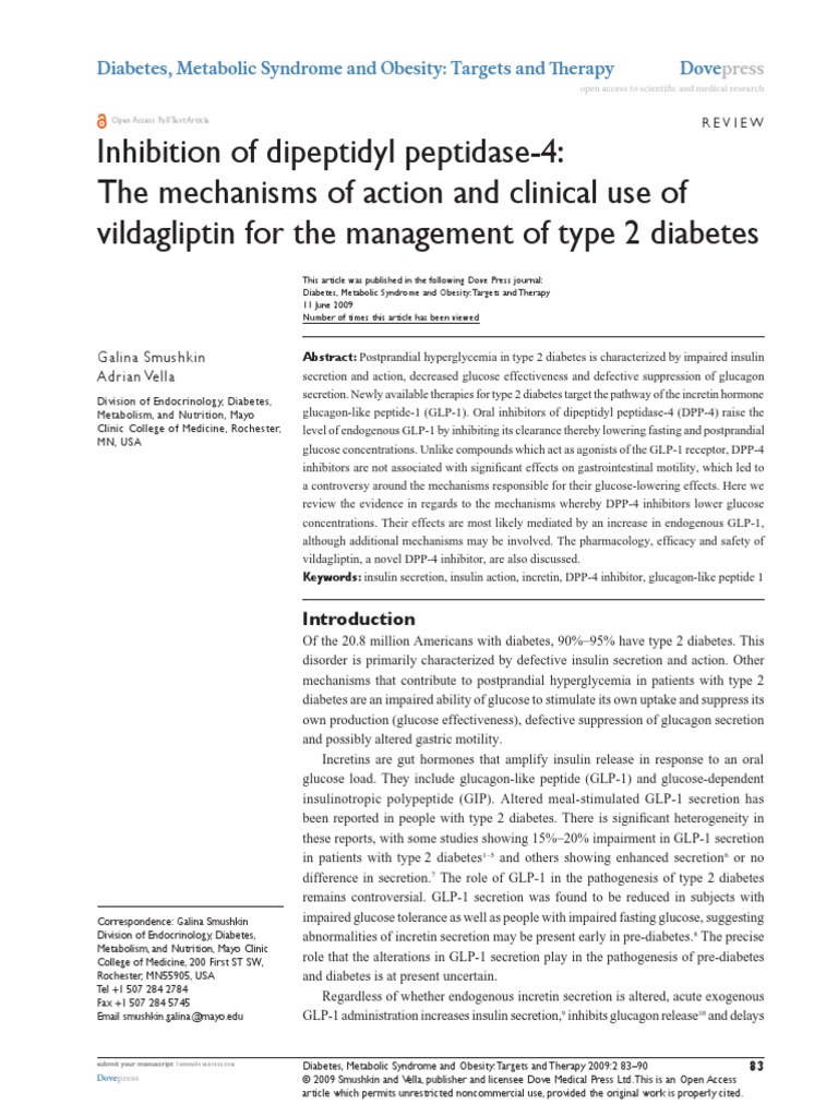 DMSOTT 4790 Inhibition of Dipeptidyl Peptidase 4 The Mechanisms of Acti ...