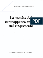 La Tecnica Del Contrappunto Vocale Nel Cinquecento Dionisi Zanolini