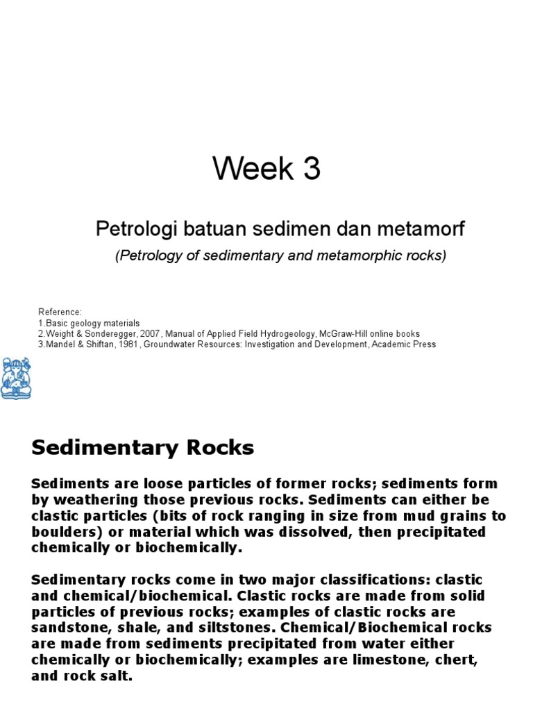 Groundwater Geology Week 3-2-20101 | PDF | Sedimentary Rock | Clastic Rock