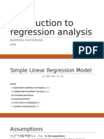 Introduction To Regression Analysis: Narmina Rustamova ADA