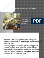 Manajemen Produksi & Operasi: Dina Novia P. SP, Msi Jurusan Sosial Ekonomi FP - Ub