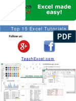 Top 15 Excel Tutorials