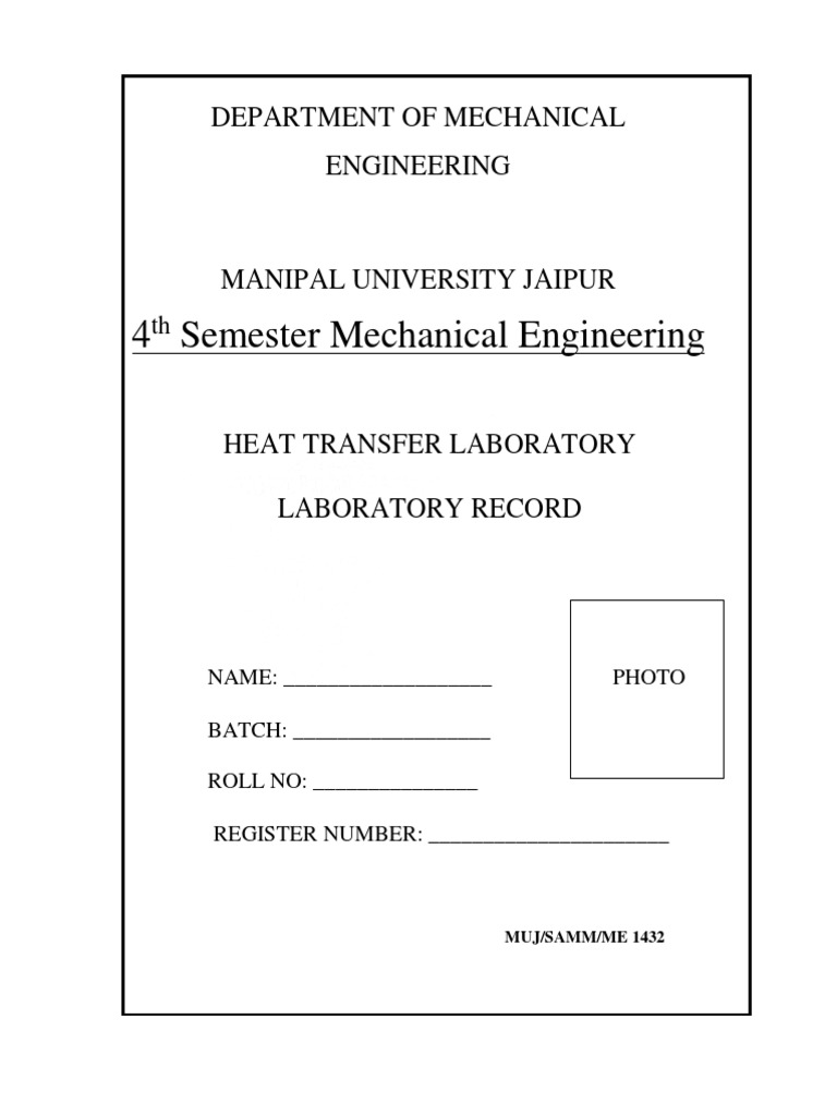 Heat Transfer Lab Manual PDF Heat Exchanger Heat Transfer
