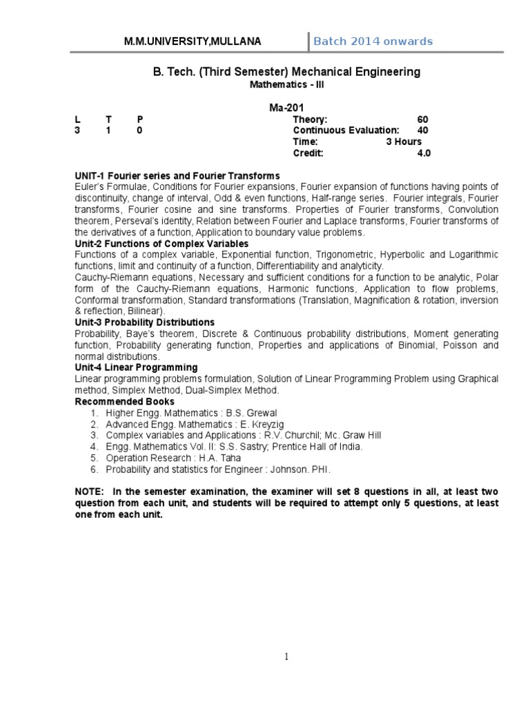 B.Tech Mechanical Engineering Syllabus | PDF | Thermodynamics | Entropy