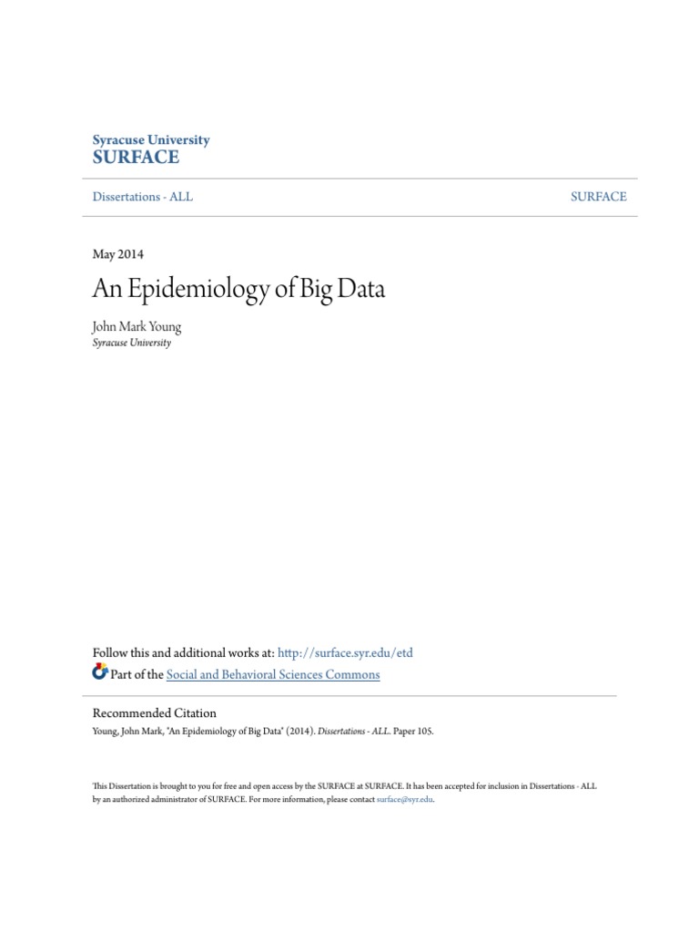 An Epidemiology of Big Data | PDF | Big Data | Health Informatics