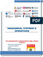 Managerial Systems & Operations