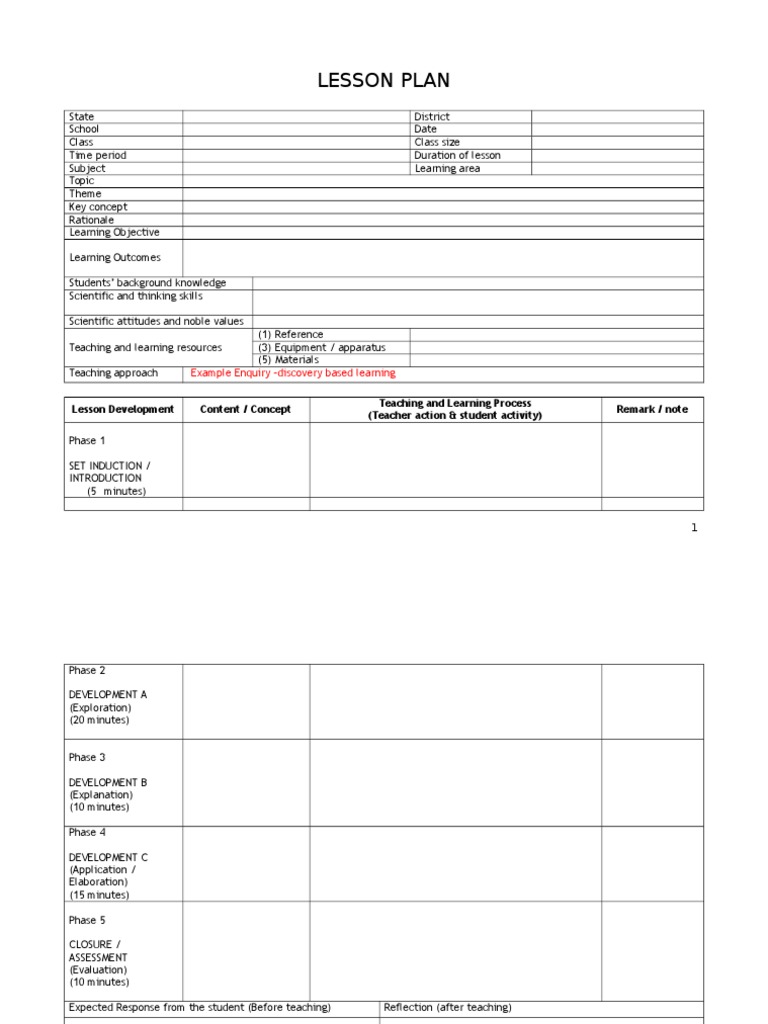 Comprehensive Lesson Plan Template | PDF | Language Arts & Discipline | Art