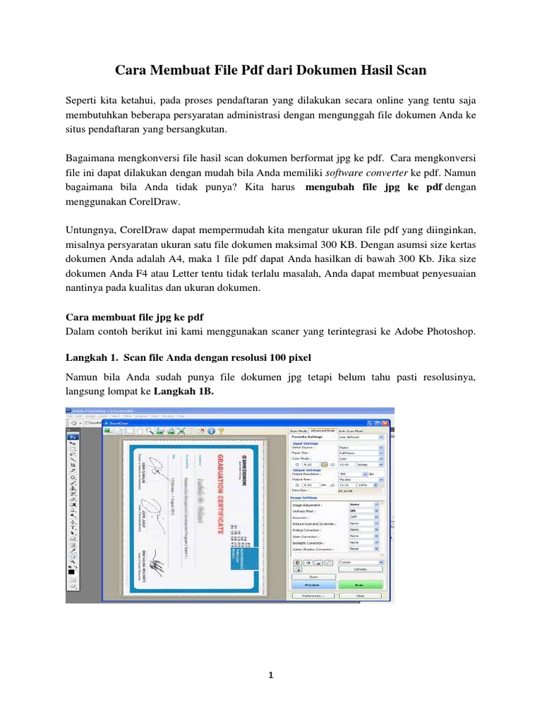 Cara Membuat File PDF Dari Dokumen Hasil Scan | PDF