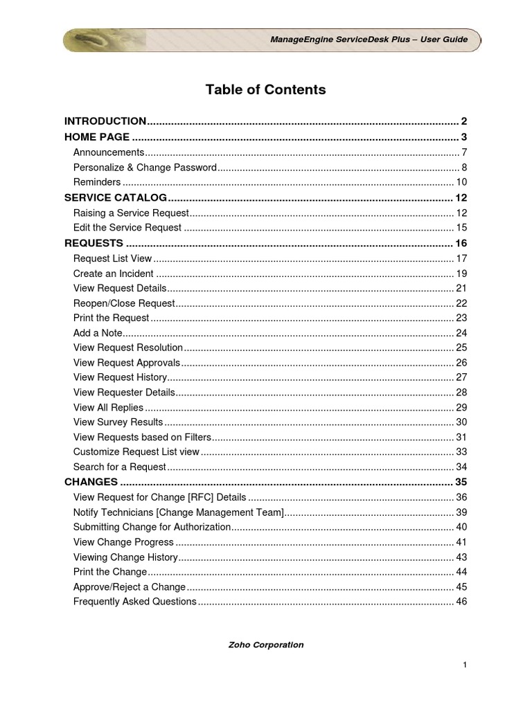 ServiceDesk Plus User Guide Overview | PDF