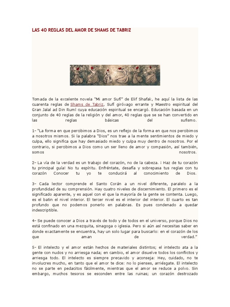 Las 4o Reglas Del Amor (Shams de Tabriz) PDF El sufismo Amor
