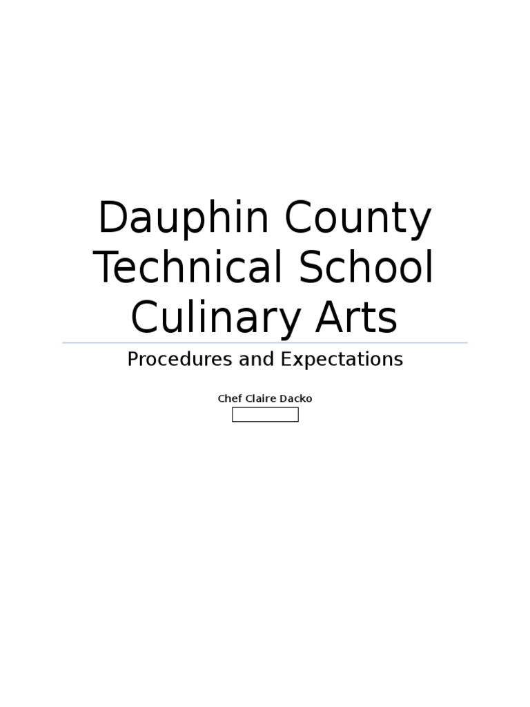 Culinary Program Expectations Guide | PDF | Chef | Test (Assessment)