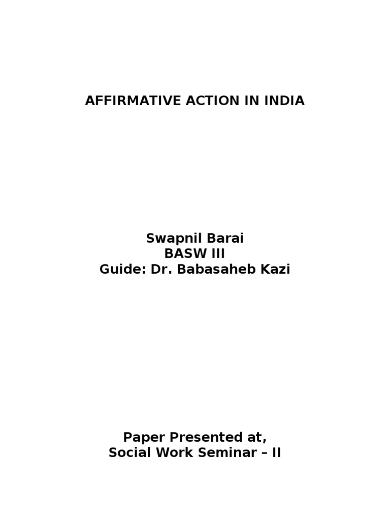 1 Affirmative Action in IndiaLibre PDF Affirmative Action Equal