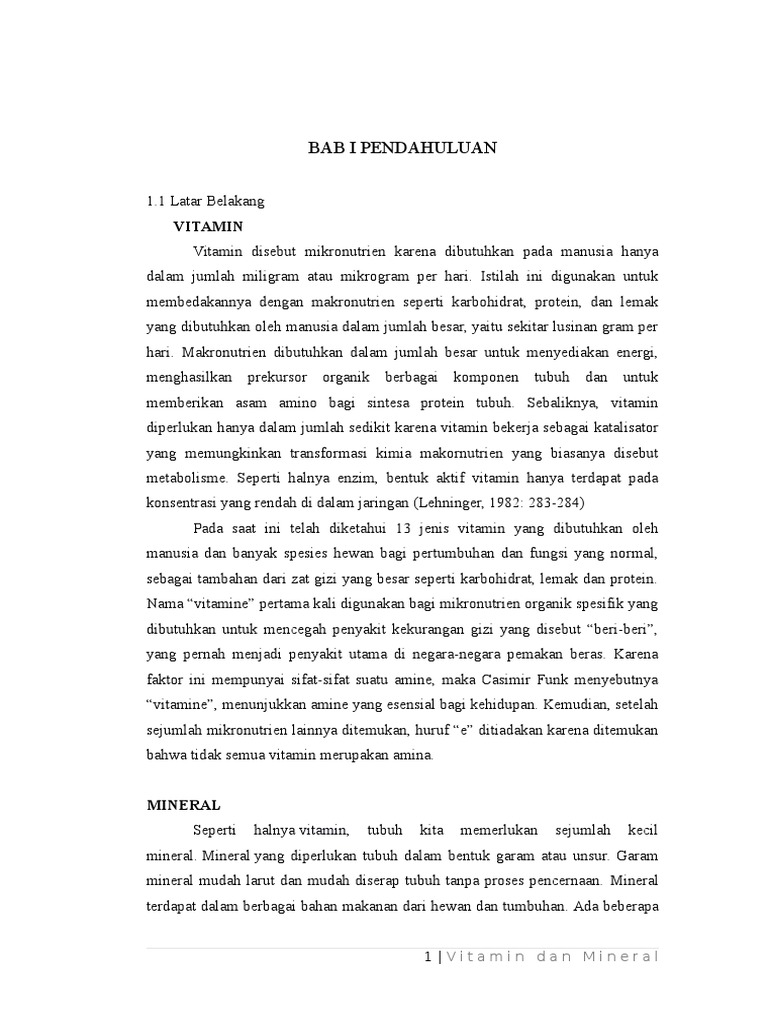 Makalah Vitamin Dan Mineral Docx
