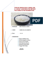 Determinaciòn de Cenizas en Cereal Del Oryza Sativa