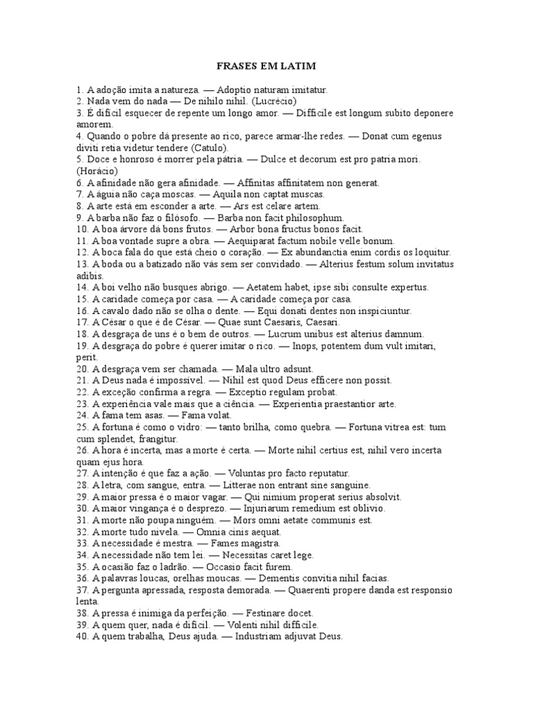 Frases Em Latim Natureza