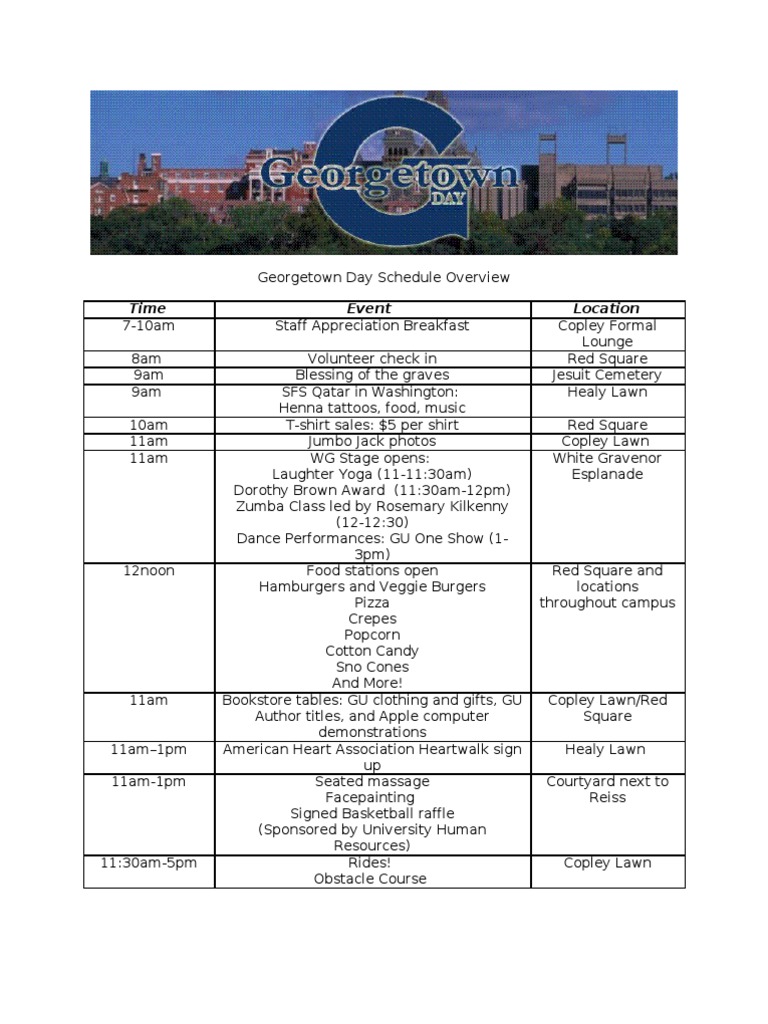 George Town Day Schedule - 1 | PDF | Leisure