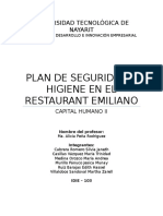 Plan de Seguridad e Higiene para Restaurante