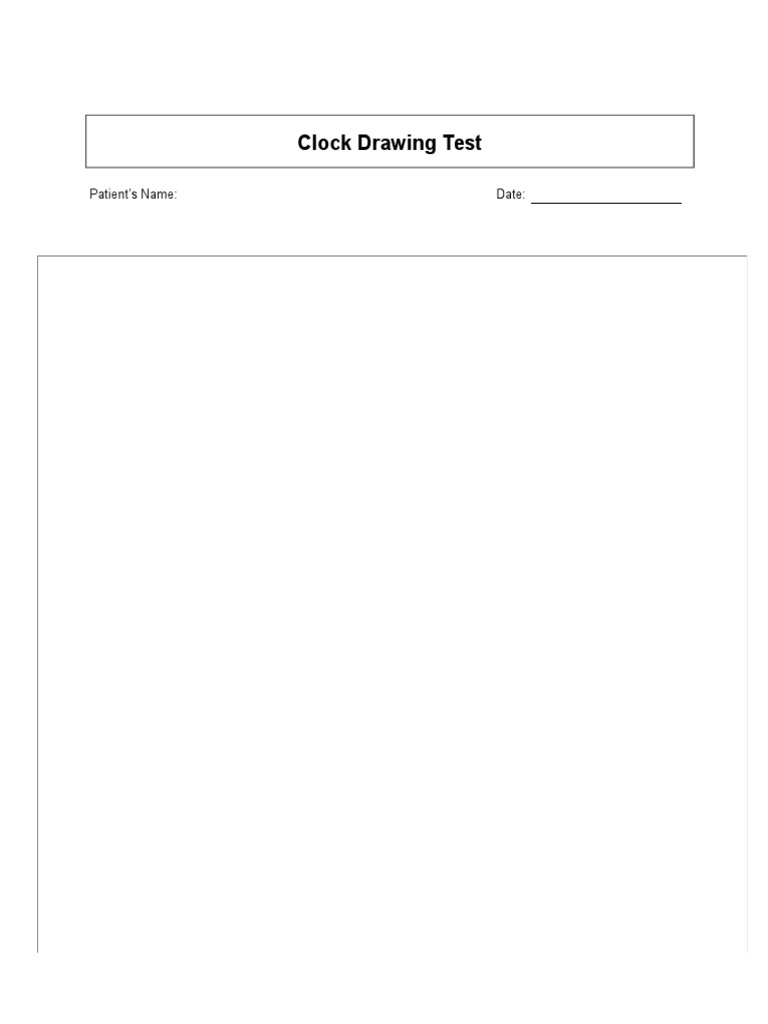 Clock Drawing Test PDF Clock Nervous System