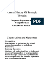 Brief History Strategic Thought and Corporate Reputation