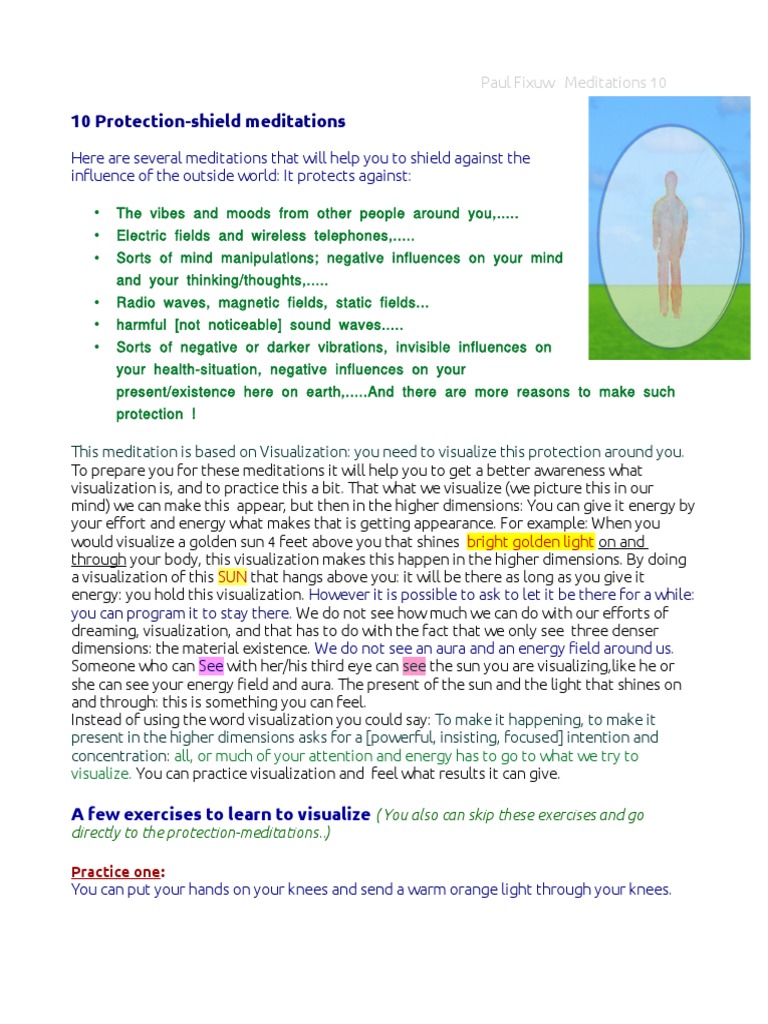 Protective Energy Shield Meditations PDF Meditation Yellow