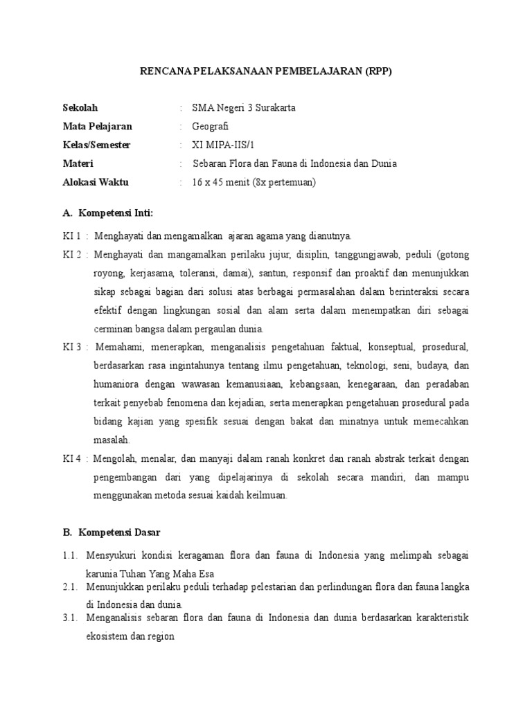 Rpp Bab 1 Flora Fauna Doc