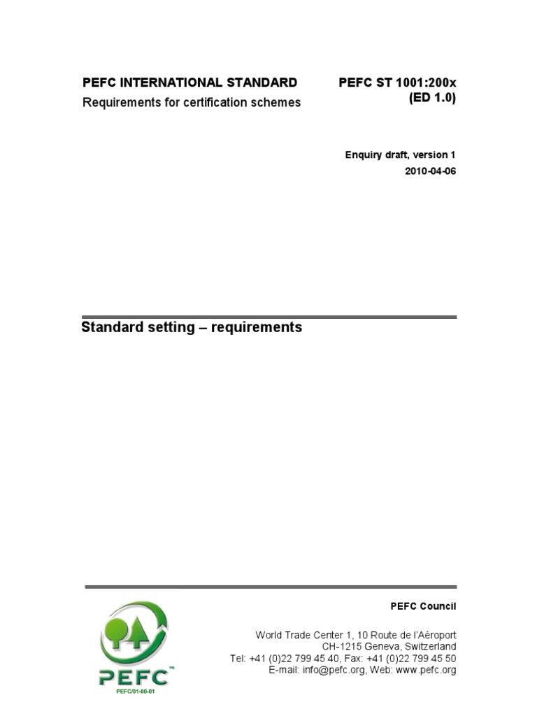 PEFC ST 1001200x ED 1 | PDF | Consensus Decision Making | Standardization