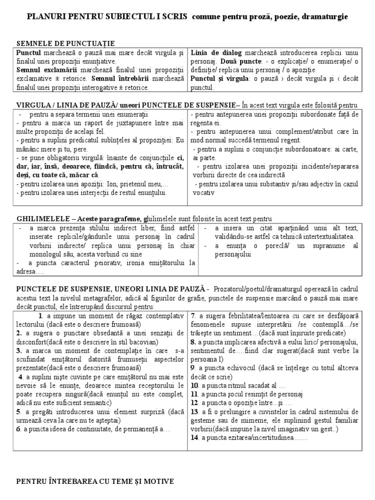 256779060 Teorie Subiectul I Si Ii Bac Lb Romana