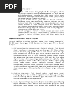 Definisi Dan Jenis Depresi Pdf