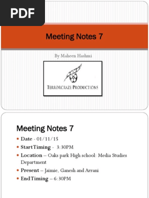 Meeting Notes 7