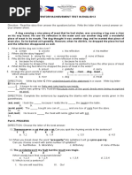 English 3 Inventory & Achievement Test