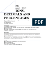 Fractions Decimals and Percentages