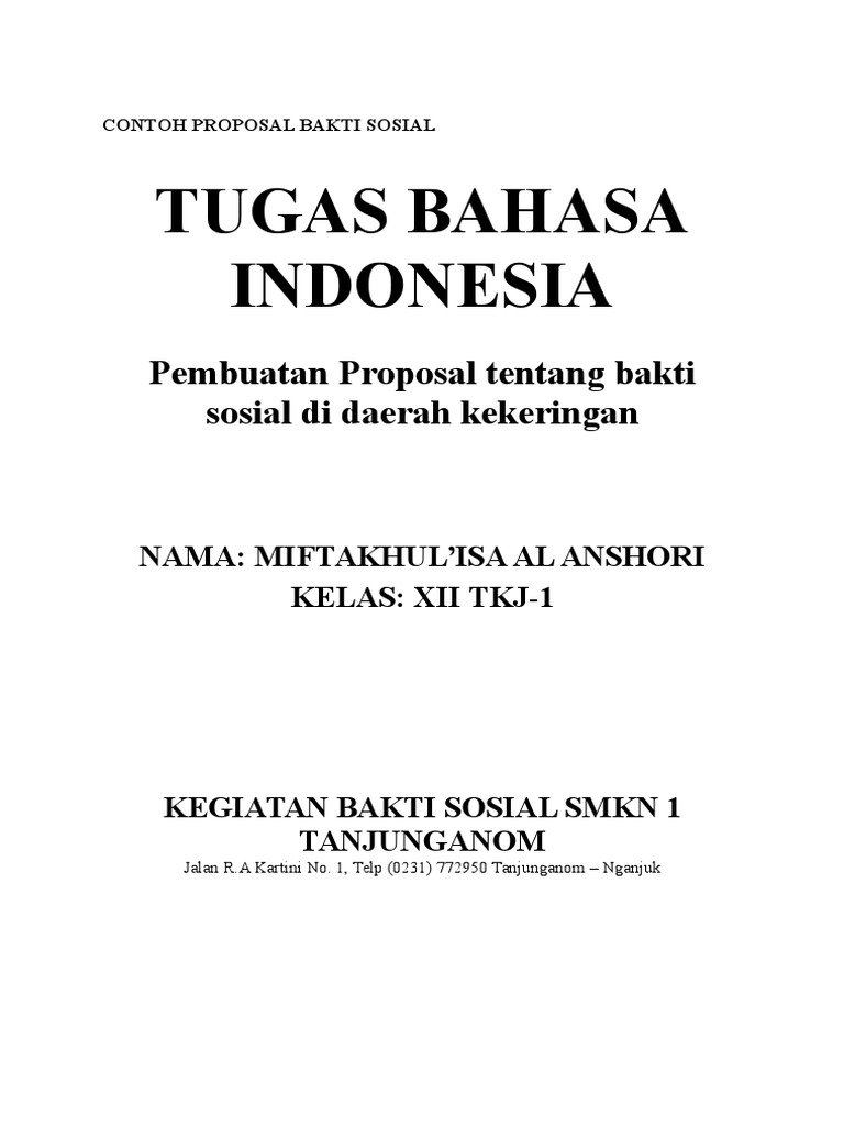 Contoh Proposal Bakti Sosial